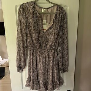 WAYF Dede x Emily Women's leopard Printed long sleeve Dress